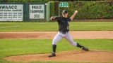 Freshman Jake Dahlberg delivers a pitch against Clackamas last friday.